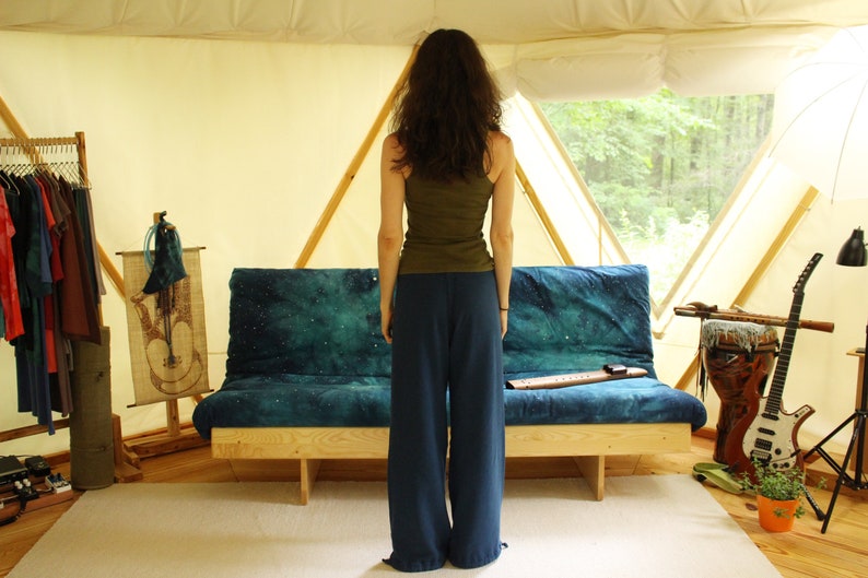 drawstring hemp sweatpants lounge pants - 100% hemp and organic cotton - custom made hand dyed - optional drawstring cuff - sizes xxs to xl image 4