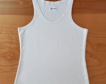 hemp tank top / singlet / undershirt / summer strap shirt snug fit - 100% natural hemp and organic cotton - xs 35" to 36" bust
