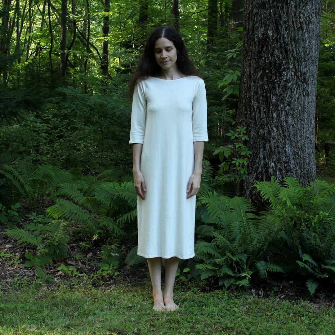 Hemp Robe Organic Hemp Clothing - 3/4 Sleeve Nightgown / Dress / Organic Pajamas ...