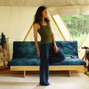 drawstring hemp sweatpants lounge pants - 100% hemp and organic cotton - custom made hand dyed - optional drawstring cuff - sizes xxs to xl image 3