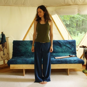 drawstring hemp sweatpants lounge pants - 100% hemp and organic cotton - custom made hand dyed - optional drawstring cuff - sizes xxs to xl image 2