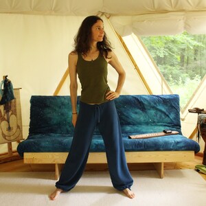 drawstring hemp sweatpants lounge pants - 100% hemp and organic cotton - custom made hand dyed - optional drawstring cuff - sizes xxs to xl image 6