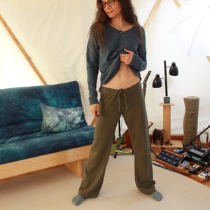 hemp pants drawstring waist strait leg pajama yoga tai chi qi gong pants 100% hemp and organic cotton custom made hand dyed xxs l image 4