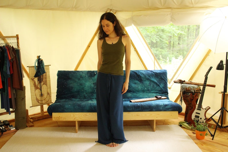 drawstring hemp sweatpants lounge pants - 100% hemp and organic cotton - custom made hand dyed - optional drawstring cuff - sizes xxs to xl image 7