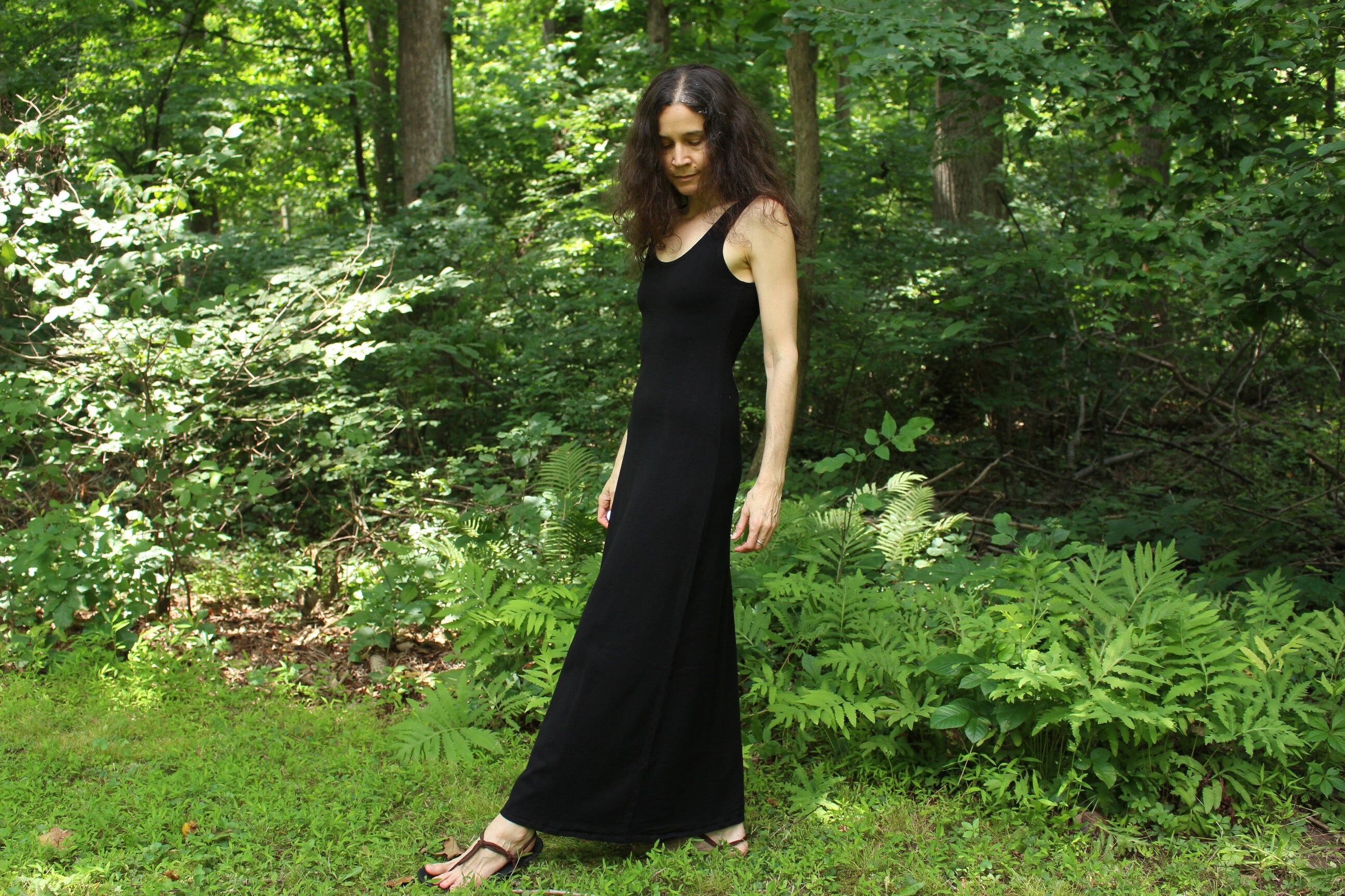 hemp maxi dress Hemp Anastasia Maxi Dress - Super Cowl Long Sleeve Full Length Dress - Hemp and Organic Cotton Knit - Made to Order