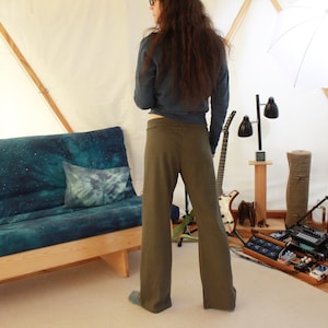 hemp pants drawstring waist strait leg pajama yoga tai chi qi gong pants 100% hemp and organic cotton custom made hand dyed xxs l image 2