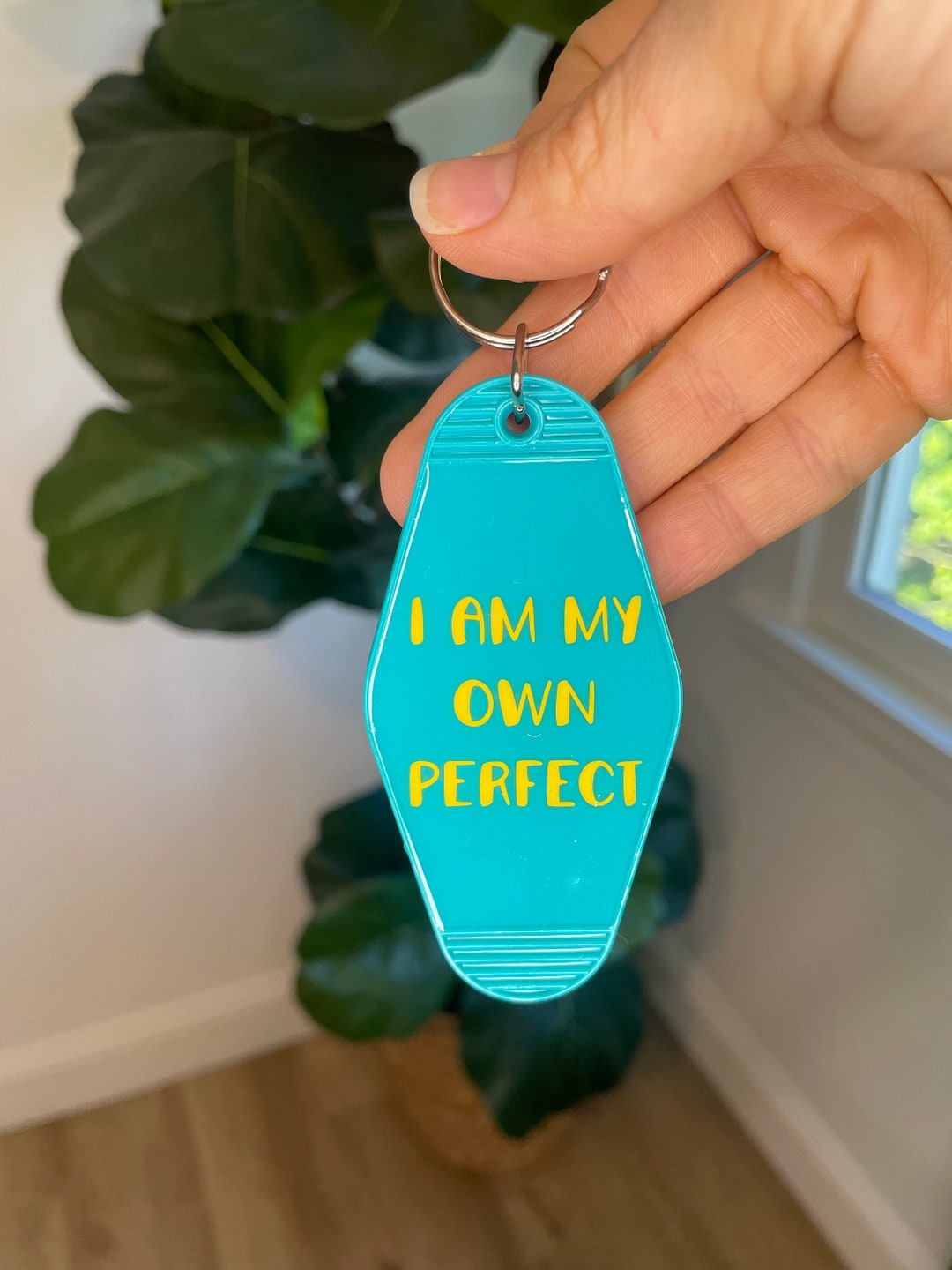 Retro Key Chain I Am My Own Perfect Positive Affirmations and Words of