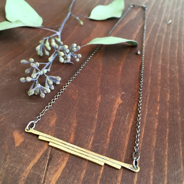 Cascade Brass Necklace | Mixed Metal Jewelry | Handmade