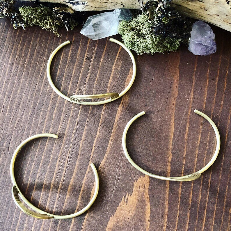 Brass Cuff Bracelet Metal Jewelry Rainbow Etsy