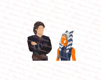 Star Wars Clone Wars - Anakin & Ahsoka, PNG, PDF, Digital Download, Image