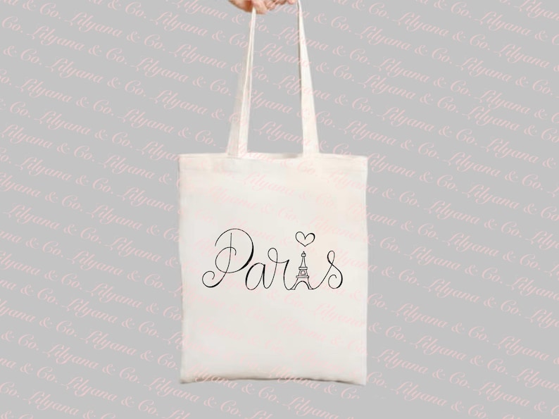 Paris, France, calligraphy lettering, Eiffel Tower, PNG, PDF, digital download, image image 2