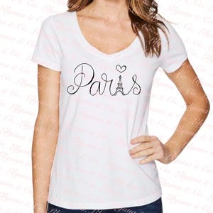 Paris, France, calligraphy lettering, Eiffel Tower, PNG, PDF, digital download, image image 3
