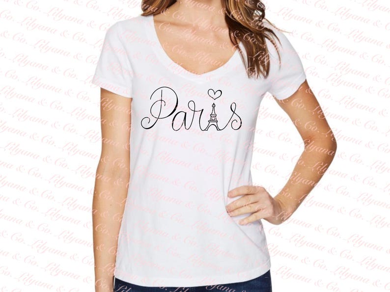 Paris, France, calligraphy lettering, Eiffel Tower, PNG, PDF, digital download, image image 3