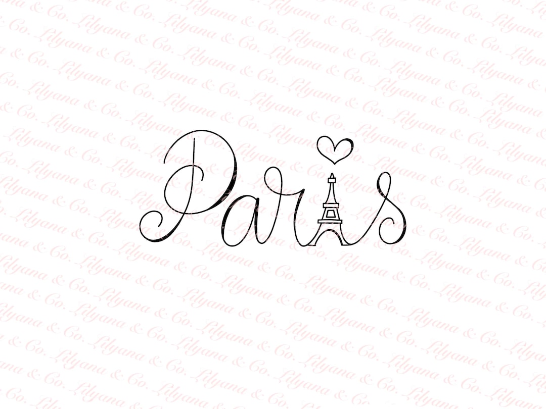 Paris Lettering Cut Out Paris, France, Calligraphy Lettering, Eiffel Tower, PNG, PDF, Digital ...