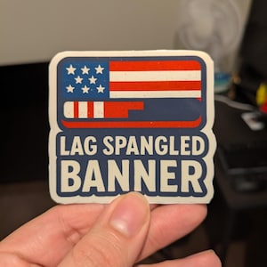 Lag Spangled Banner Sticker, Funny Gaming 4th of July Decal, Pixel Patriot Meme Vinyl Sticker, Nerdy USA Gamer Gift