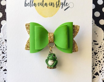 Disney Inspired Faux Leather Bow Brooch-Tiana