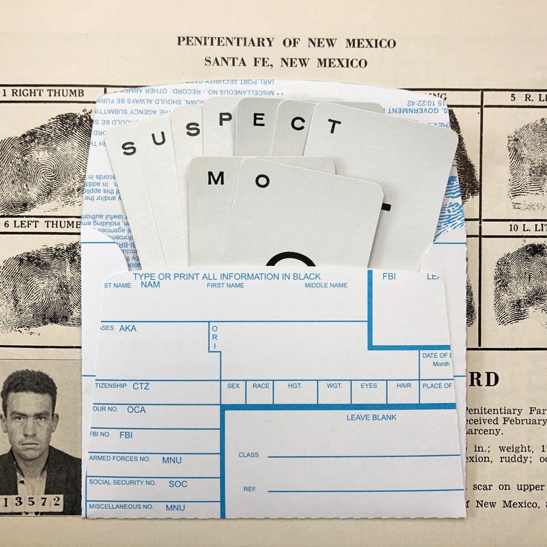 True Crime Junk Journal Ephemera-vintage Game Cards Spelling Out the ...