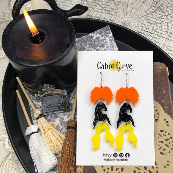 Hocus Pocus Sanderson Sisters Inspired Acrylic Earrings Witch Etsy