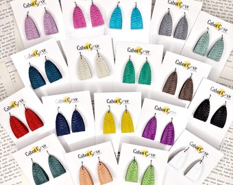 Leather Earrings, Suede Earrings, Choose Your Color, Dangle Earrings, Statement Earrings, Statement Jewelry, Boho Earrings, Trendy Jewelry