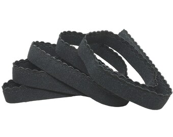 2yd Black Elastic 34 wide Plush back Stretch band for diy Headbands lingerie Garter waistband Stretch bra strap making Supplies Sewing