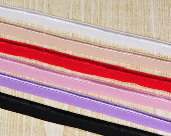 Skinny 3/8" or 10mm Piping Satin Edge Elastic - 5 Yards - Choose Color - Bra Making Lingerie DIY Panty Elastic