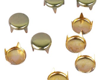 Metal Green/Gold Round Vintage Studs - 6mm (MS6GOR8)