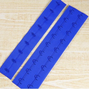 Royal Blue Hook & Eye - 9 rows/ 2 columns - 6 3/4&quot; Height - Lingerie Design, DIY Bra Supplies