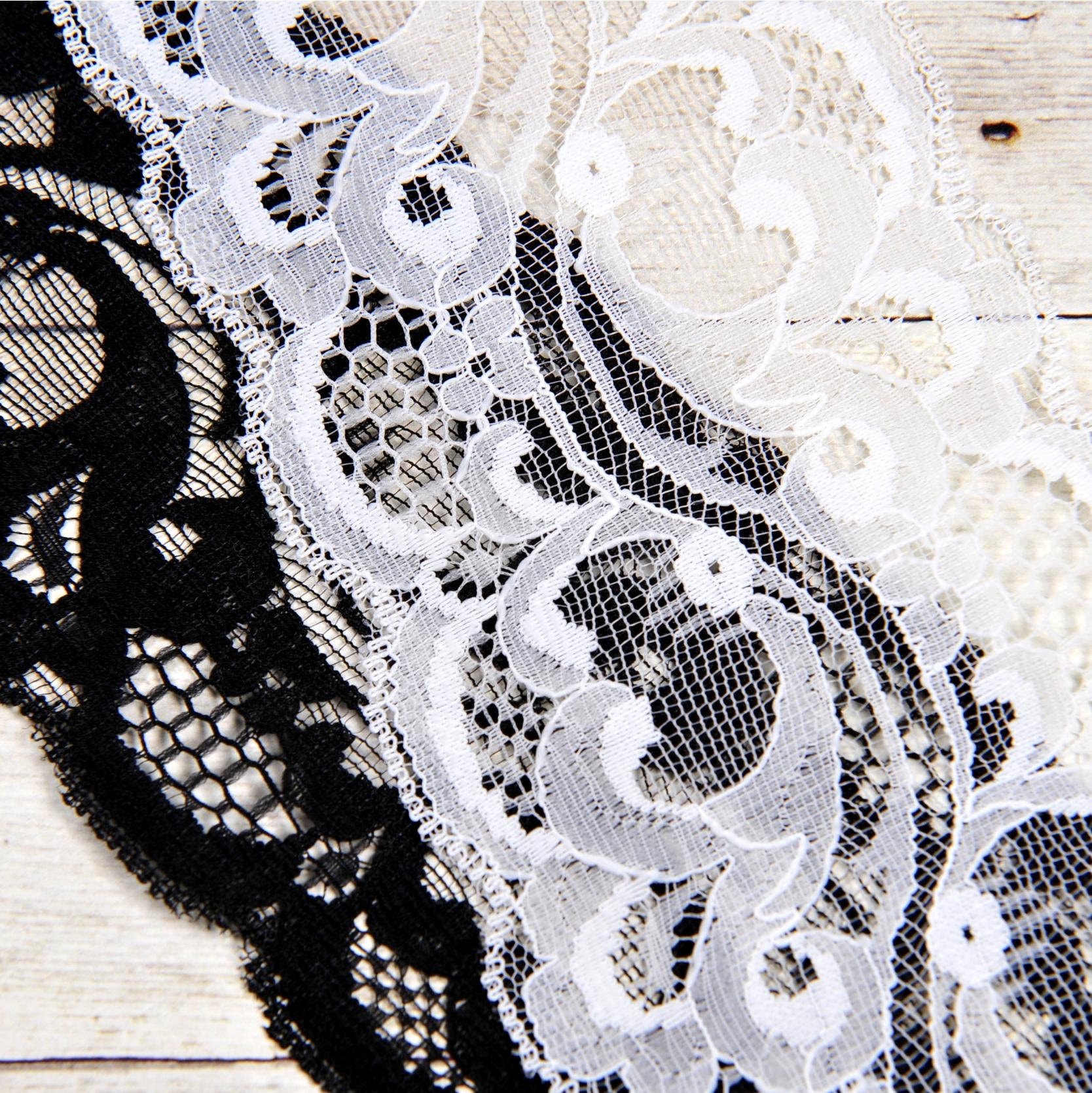 Black Lace with Rose Design - 54 Wide