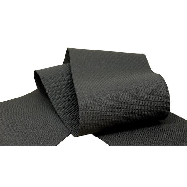 Extra Wide Black Specialty Elastic - 4" Wide - 1 Yard - For Waistbands, Sports Wraps, Compression