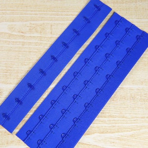 Royal Blue Hook & Eye - 9 rows/ 3 columns - 6 3/4&quot; Height - Lingerie Design, DIY Bra Supplies