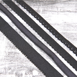 Black Elastic and Casing Kit - For Bra Making Kits