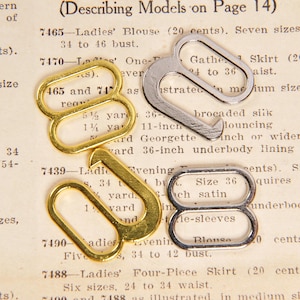 5/8&quot; - Wide Opening Metal Hooks and Slides - DIY Lingerie, Swim Hardware - 20 pieces each package