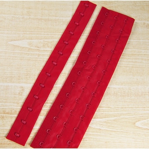 Burgundy Hook & Eye - 13 rows -  9 3/4&quot; Height - Lingerie Design, DIY Bra Supplies