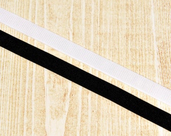Bra Making 3/8" or 10mm Brushed Back Strap Elastic - 5 Yards - Choose from Black or White - DIY Lingerie Making Replacement