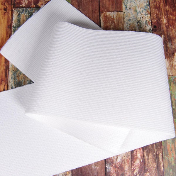 Extra Wide White Specialty Elastic - 4" Wide - 1 Yard - For Waistbands, Sports Wraps, Compression