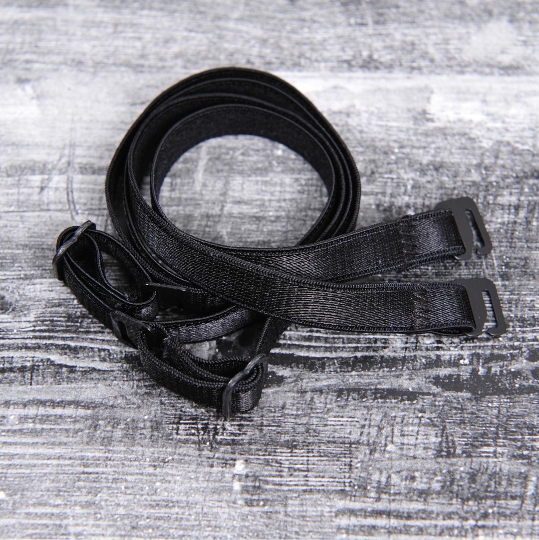 Black Detachable Bra Straps 3/8 or 10mm Wide 1 Pair Bra Making Lingerie