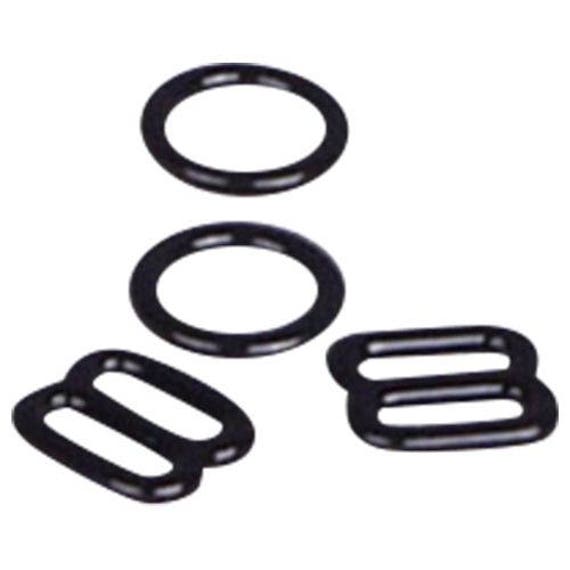 1/4 - 1 Set Black Nylon Coated Nickel Free Metal Bra Making Strap Rings &  Slides - DIY Bra Supplies, Replacement Adjuster