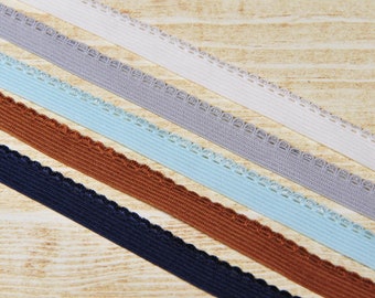 Picot Elastic 3/8" or 10mm Lingerie Bra Making Elastic - 5 Yards - Choose color - DIY Panty Elastic Supplies