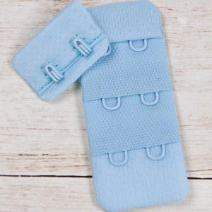 Blue Hook & Eye Replacement with Blue Hardware - 2 row - 1&quot; Wide