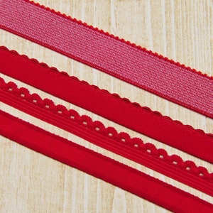 Fire Engine Red Elastic and Casing Kit - For Bra Making Kits