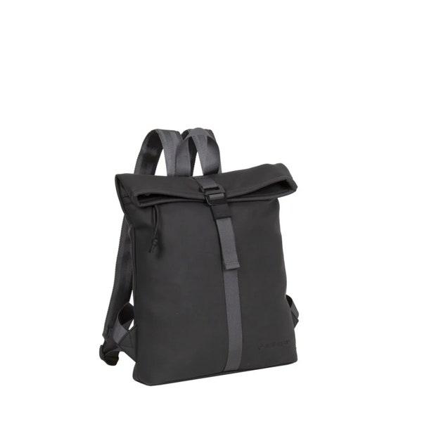 New Rebels ® Tim Rolltop Rucksack Klein Schwarz/Grau