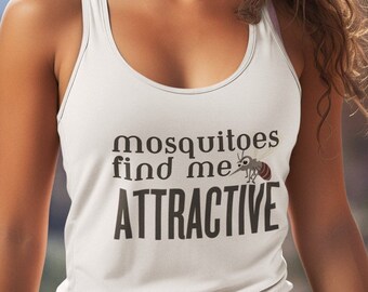 Funny Tank Top for Summer Women's Racerback Tank Top Funny Mosquitoes Tank Summer Humor Gift for Mosquito Victims Feeding Mosquitoes Top