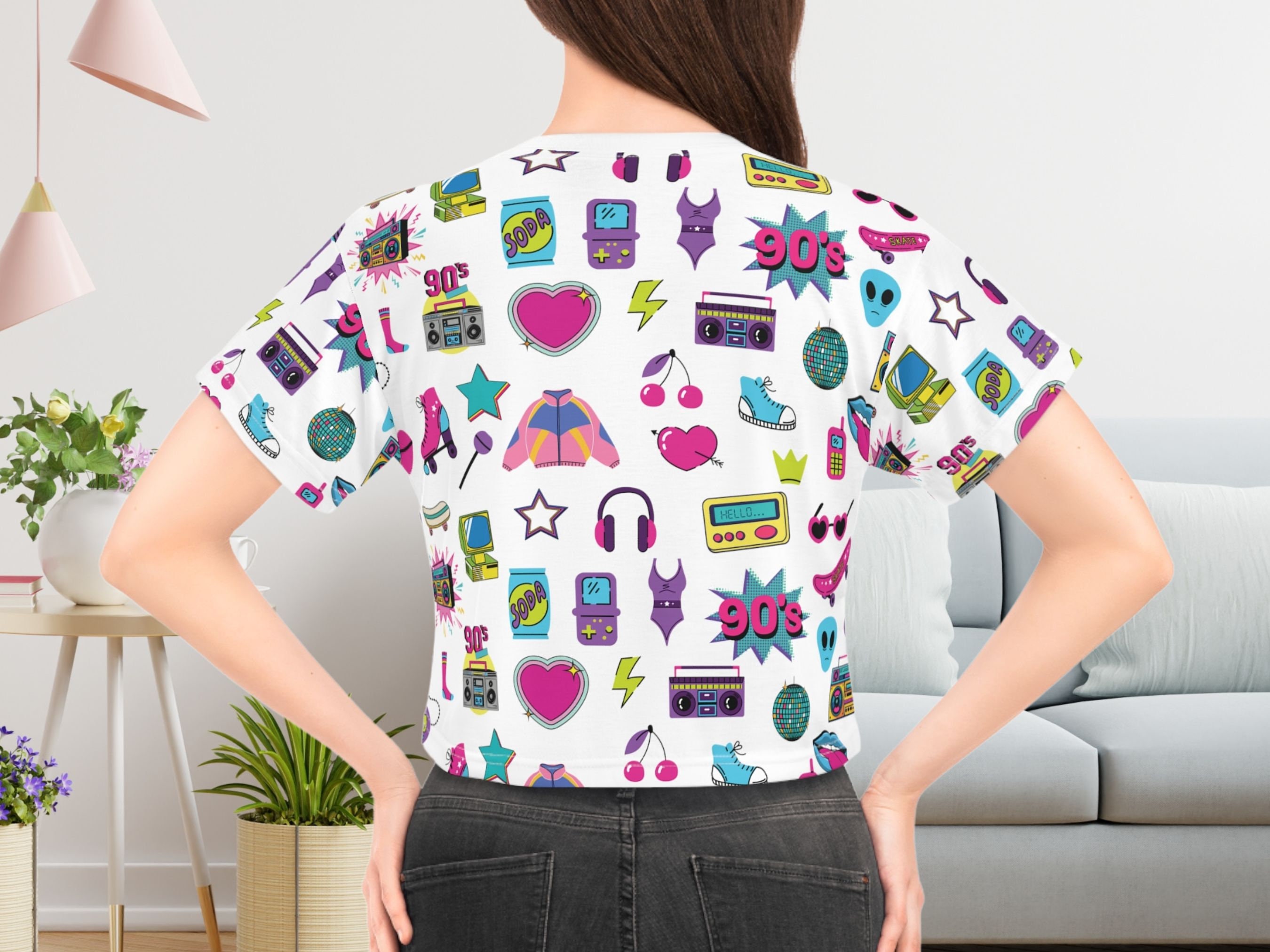 Current☆90'S PRINTED CROP TEE 커렌트, 커렌트