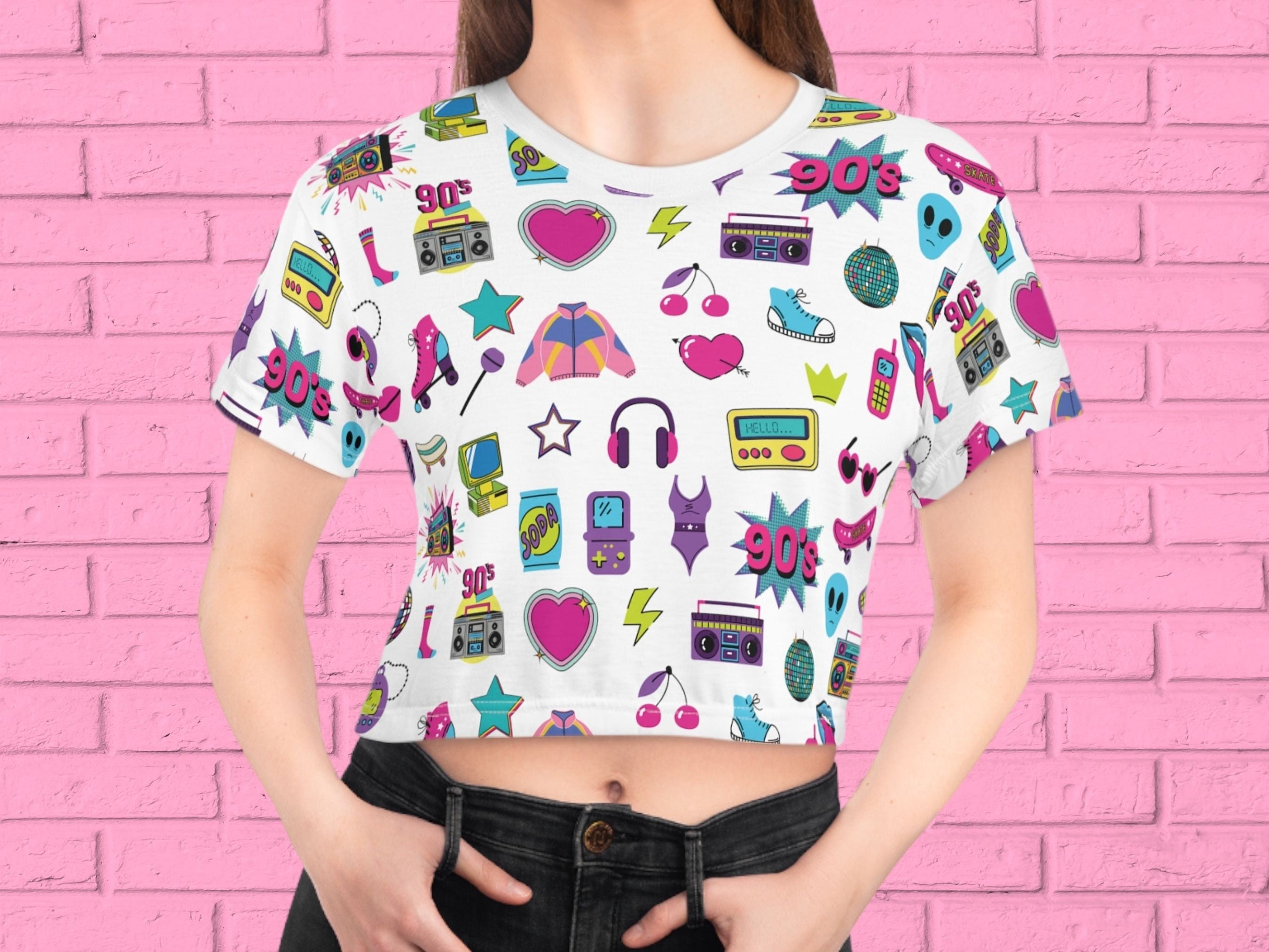 Current☆90'S PRINTED CROP TEE 커렌트, 커렌트