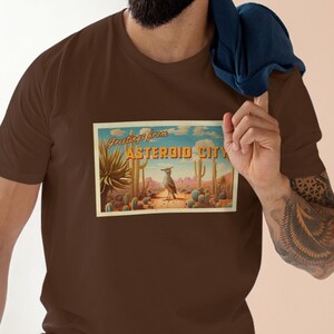 Saudações do cartão postal da cidade de asteróides Camiseta masculina Wes Anderson