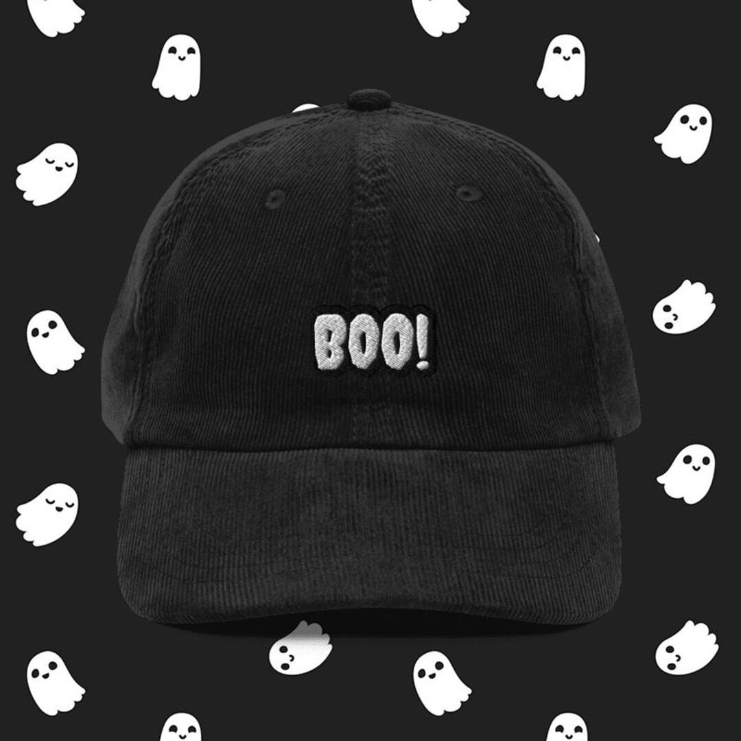 Boo Hat Boo! Embroidered Corduroy Dad Hat Halloween Horror Cap Ghost Spooky ...