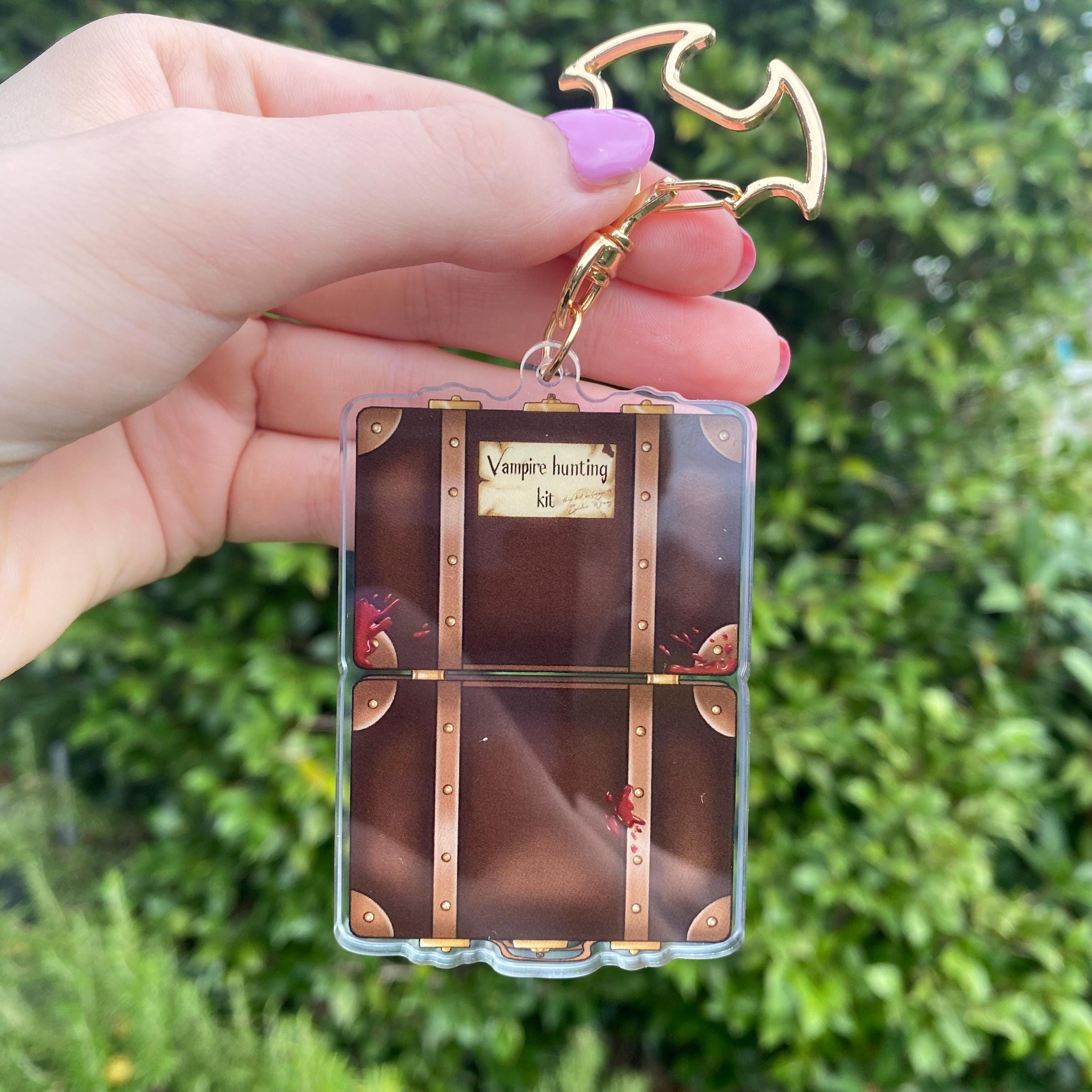 Vampire Hunter Kit Shaker Keychain - Gothic Acrylic Charm