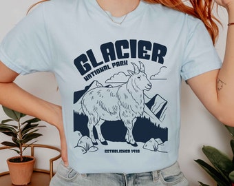 Camiseta del Parque Nacional Glaciar: Camiseta con gráfico de cabra montés