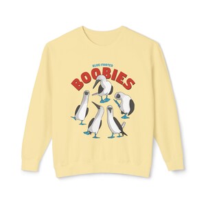 Blue-Footed Booby Lightweight Crewneck Sweatshirt, Blue Footed Boobies Sweater, Funny Bird Sweatshirt, Bird Sweater, Gift for Bird Lover