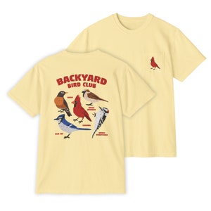 Camiseta del Backyard Bird Club: Cardenal de bolsillo, aves de Norteamérica
